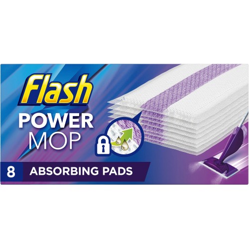 FLASH Power Mop Absorbing Pads 16 Refills Multi Surface Cleaning FREE DELIVERY 