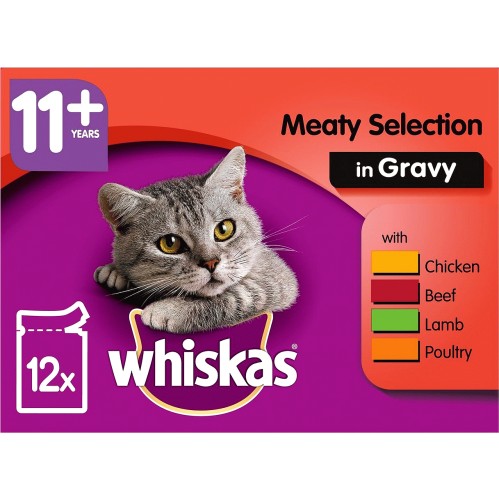 Senior Wet Cat Food Pouches Meaty in Gravy