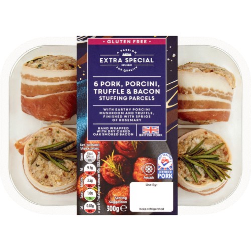 ASDA Extra Special 6 Pork Porcini Truffle & Bacon Stuffing Parcels