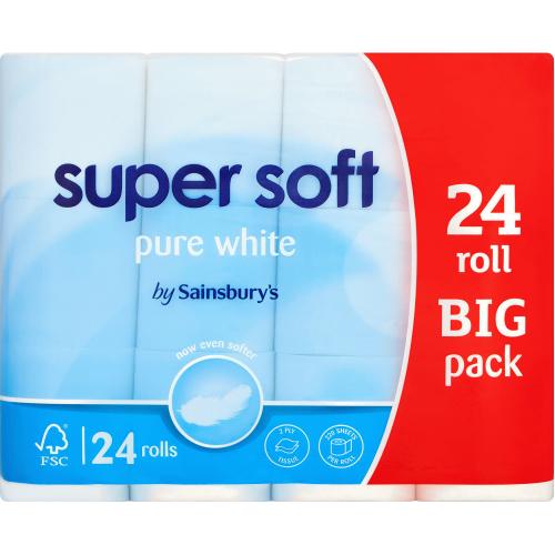 Super Soft Toilet Tissue Pure White Rolls
