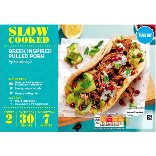 Sainsbury's Slow Cooked Greek Inspired Pulled British Pork (540g