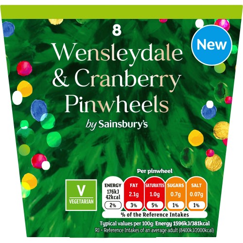 Sainsbury's Wensleydale & Cranberry Pinwheels (8 x 88g) Compare