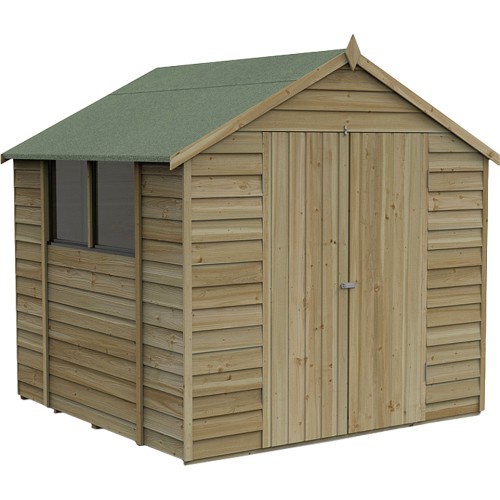 Forest Garden 7x7ft Double Door Apex Garden Shed Double Door Wooden