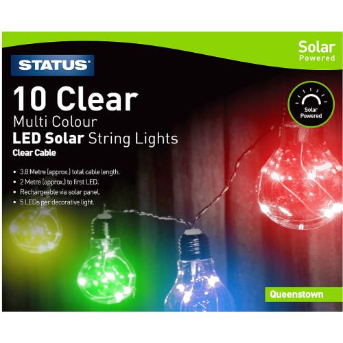 Status Queenstown 10 Multicolour LED Solar String Lights - Compare ...