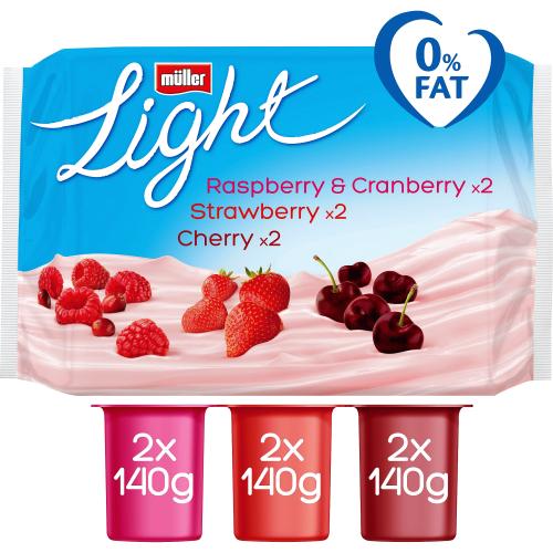 Light Red Fruits Fat Free Yogurts