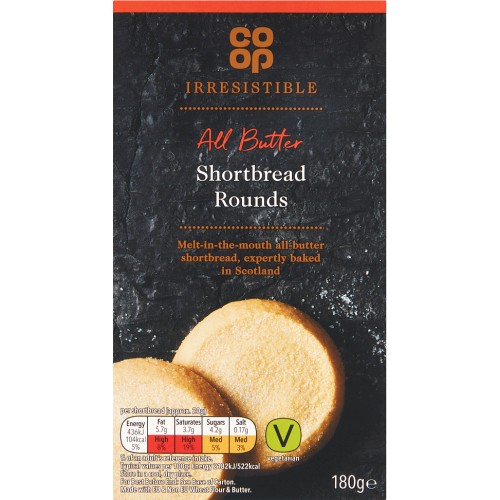 Coop Irresistible All Butter Shortbread Rounds (180g) Compare Prices